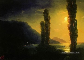 nuit au clair de lune près de yalta 1863 Romantique Ivan Aivazovsky russe Peinture à l'huile